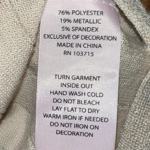 Nanette Lepore Womens Metallic Cocktail Sweaterdress Gold Size Small - Picture 10 of 10